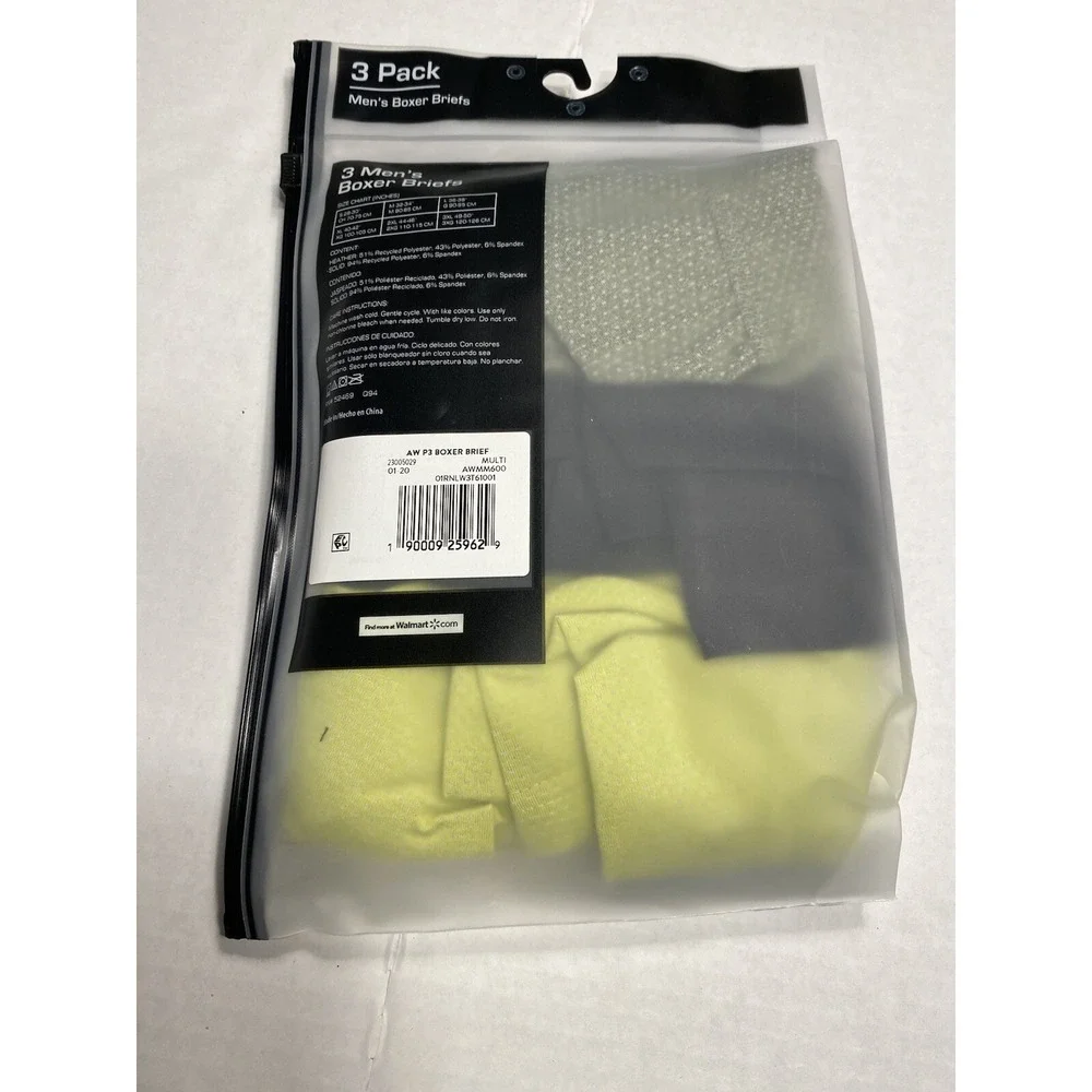 athletic works mens 3 pairs boxer briefs performance mesh size‎ small 28 30